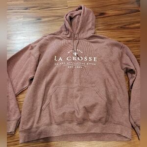 🔥 2/$10 3/$12 LaCrosse Men's Hoodie in Mauve Brown Wisconsin